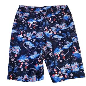 Kim Rogers Womans Bermuda Shorts Sz 16 Blue Pull On Patriotic American July 4th